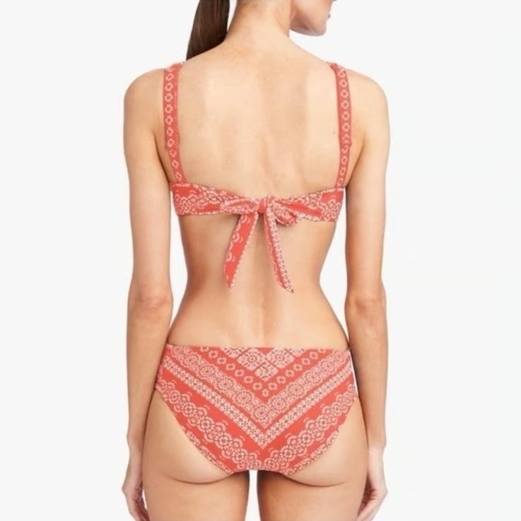 NWOT Robin Piccone M Isla Triangle Bikini Swim Top Terra Cotta Orange 128790