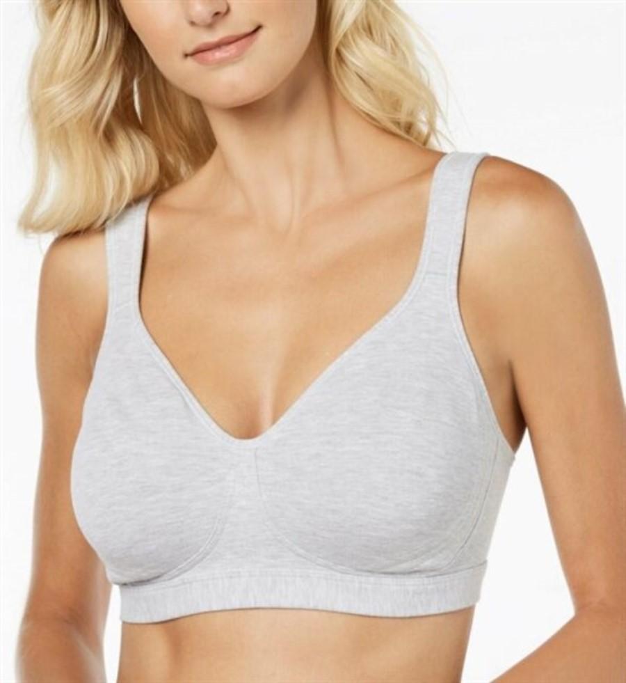 NWOT Playtex 18 Hour 38DDD Lift & Support Wire-Free Cotton Bra 474C Gray 128820