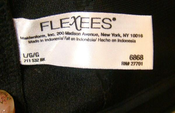 NWOT Flexees SM Instant Slimmer Long Torso Waist Nipper 6868 Black 128876
