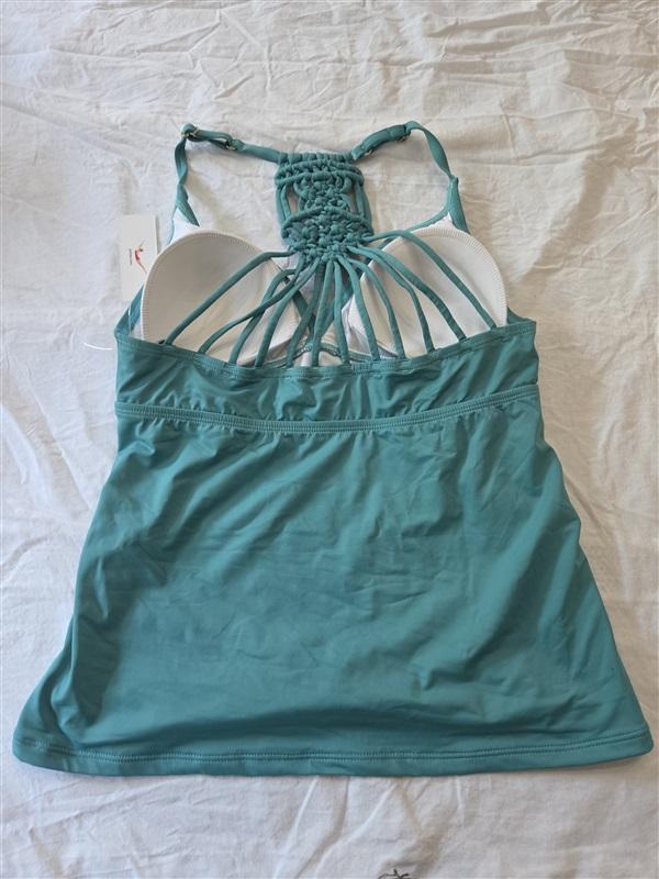 NWT Jantzen MD Knotted T Back Teal Green Tankini Swim Top 128948