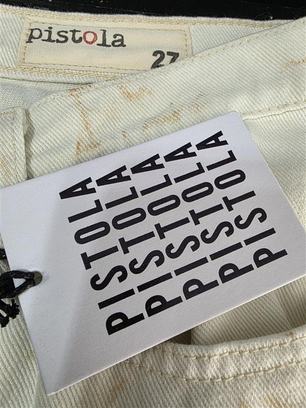 NWT Pistola 27 Distressed Raw Leg Skinny Jeans Ivory 128954
