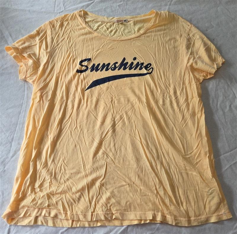 NWOT Anthropologie Sundry Sunshine 2 Yellow Black Oversized T Shirt 128990