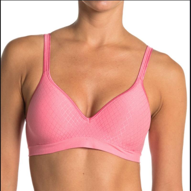 NWOTD Hanes CustomFlex Fit Fuller Coverage Wirefree Bra HU08 Pink 129060