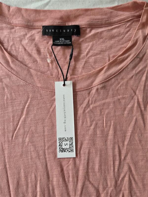 NWT Sanctuary XXL Tie Front Solid Pink T Shirt Short Sleeve Top 129094