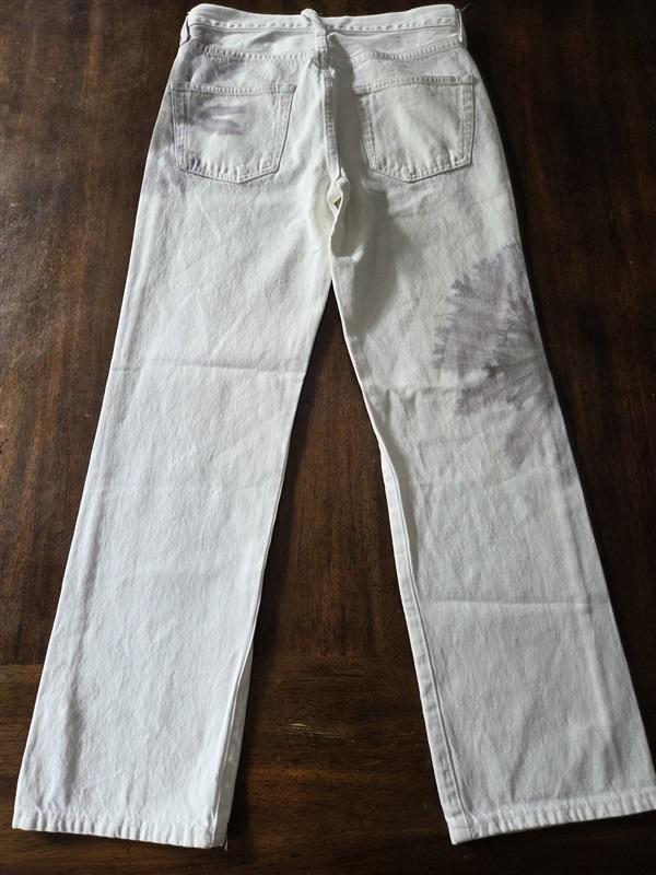 NWOT Edwin 28 Bree Slim Skinny White Tie Dye Button Fly Jeans 129113