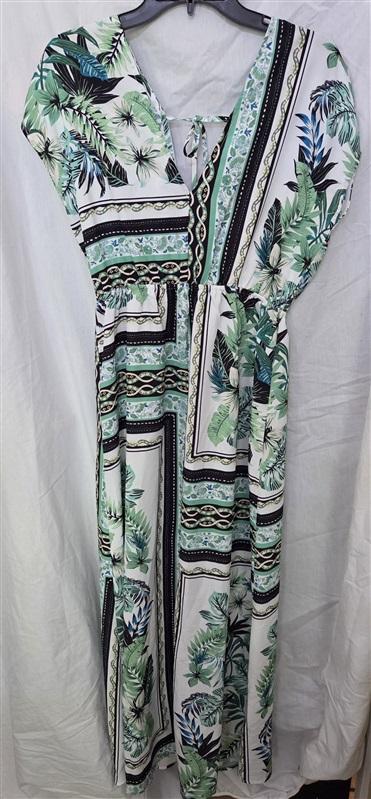NWT Pink Martini S The Annie Dress Green White Kimono 129136
