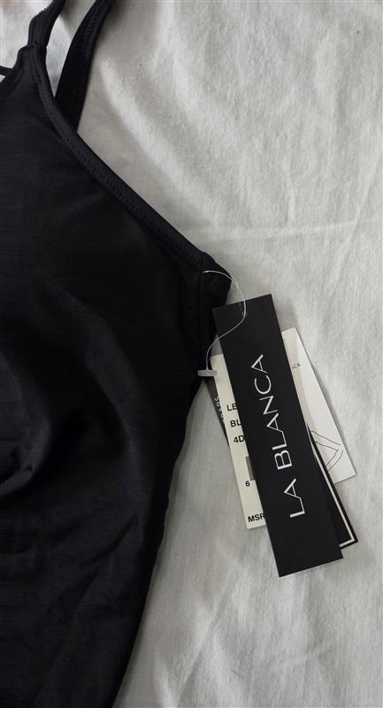 NWT La Blanca 4DD Island Goddess Laceup Hi-Neck 1 Piece Swimsuit Back 129250