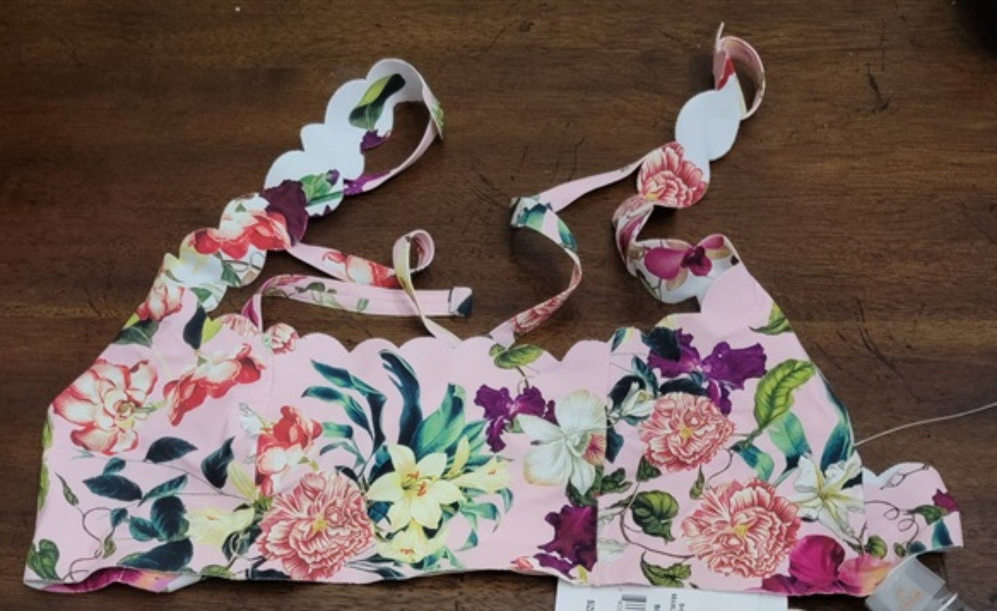 NWT Pilyq L Hibiscus Reversible Seamless Wave Neck Halter Bikini Swim 129270