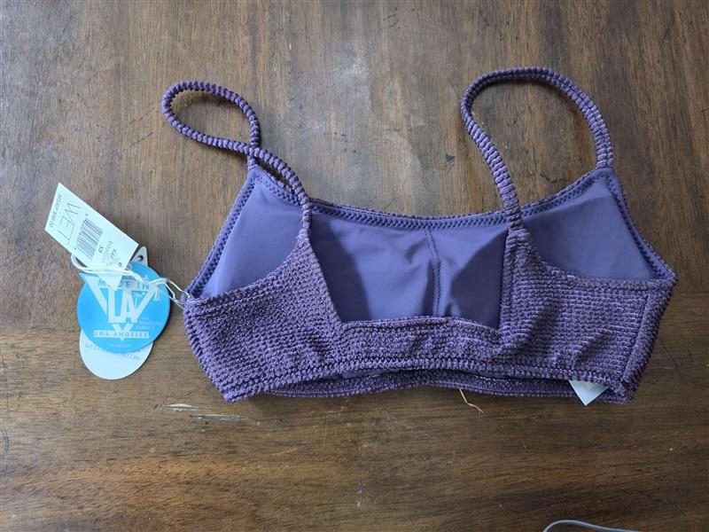 NWT Wet LA XS Honu Marina Top Classic Bikini Top Eggplant Purple 129285