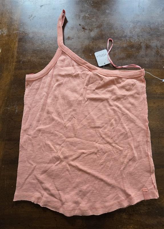 NWT Free People LG 1 Shoulder Cami Tank Top Coral Peach 129292