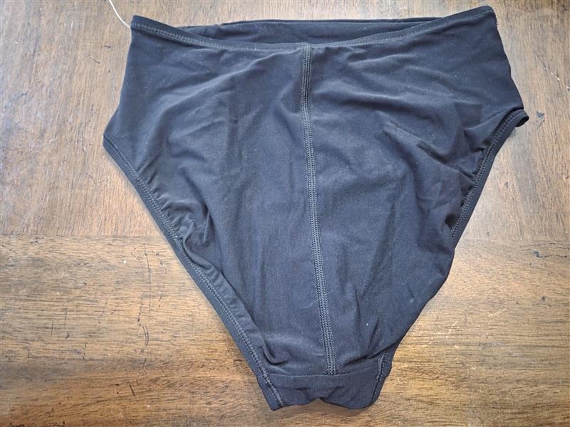 NWT EBW S Solid High Rise Black Bikini Swim Bottom 129307