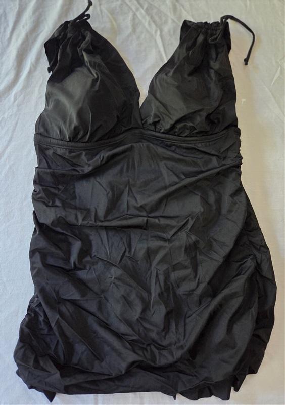 NWOT Swimsuits for All 14W Ruched 1 Pc Swim dress Black 129317