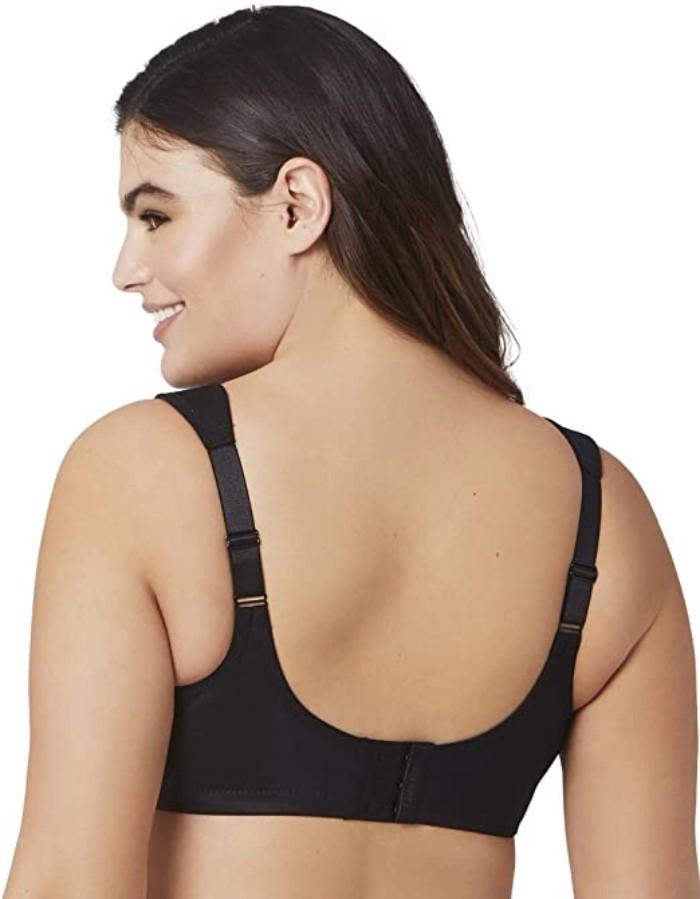 NWOT Glamorise 34F Elegance Comfort Straps Wonderwire Bra 1240 Black 129348