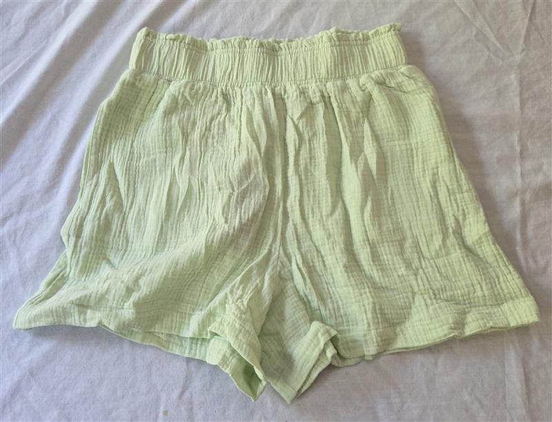 NWT Monrow S Gauze Shorts Lime Green Pull On Pockets 129402