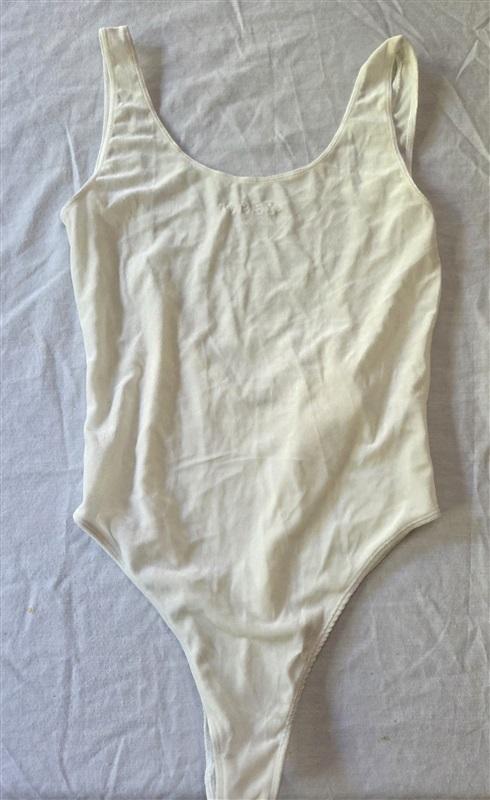 NWT Obey S Layla Bodysuit Marshmallow White Velvet 129403