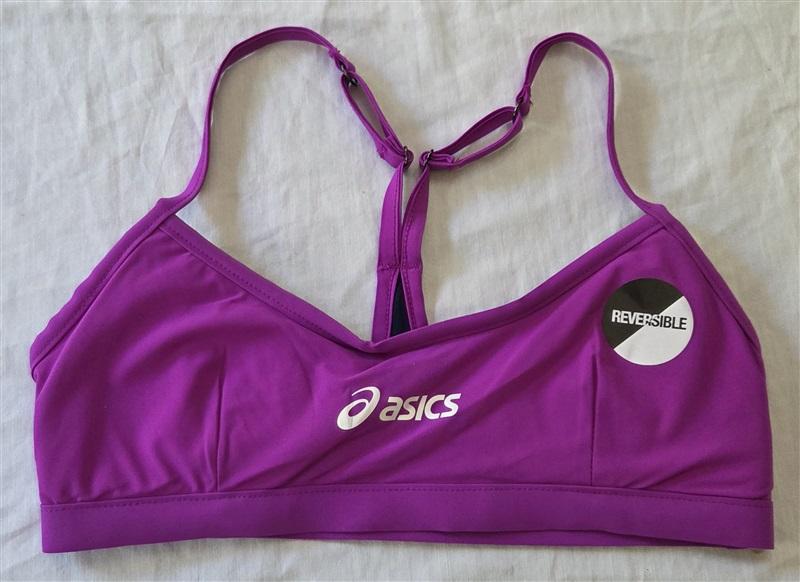 NWT Asics XS Kaitlyn Racerback Reversible Sports Bra Purple Blue 129436