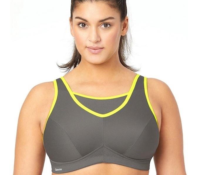 NWOT Glamorise 40DD No Bounce Cami Sports Bra 1066 Gray Neon 129456