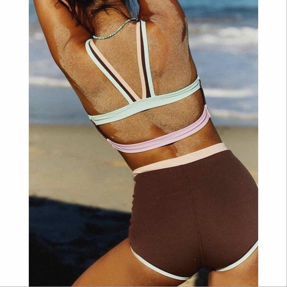 NWT Free People Movement L It's Cool Now The Contour Duo Crop Surf Top 129535