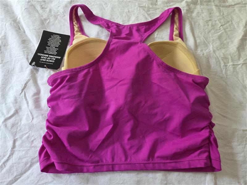 NWT Swimsuits For All 14 Racer Back Tankini Top Fuchsia Purple 129538