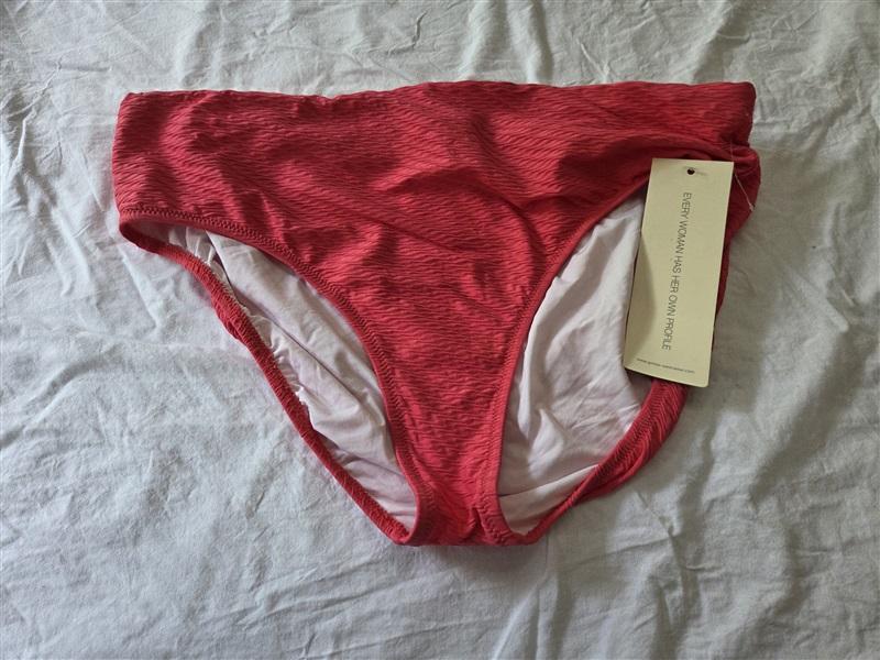 NWOT Profile By Gottex Ribbon 12 Smocked High-Waist Bikini Swim Bottom 129565
