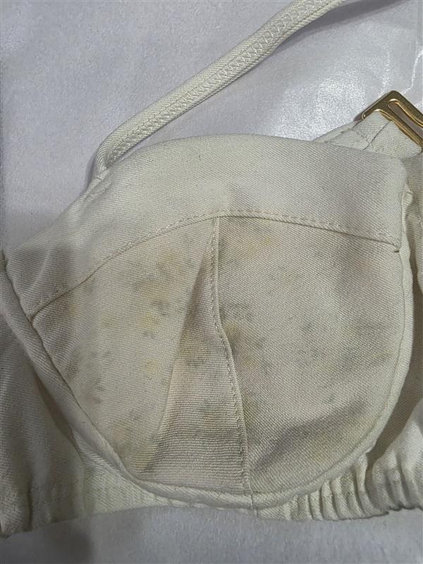 NWOT WILDFOX Small White Denim Underwire Bikini Top 128933