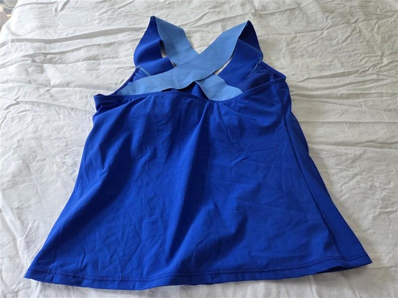 NWT La Blanca 8 Wide Strap Blue Tankini Swim Top 129636