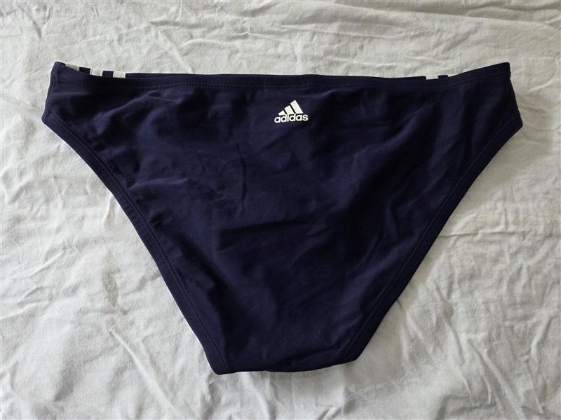 NWOT Adidas S Three Stripe Solid Bikini Hipster Bottom Navy Blue 129637