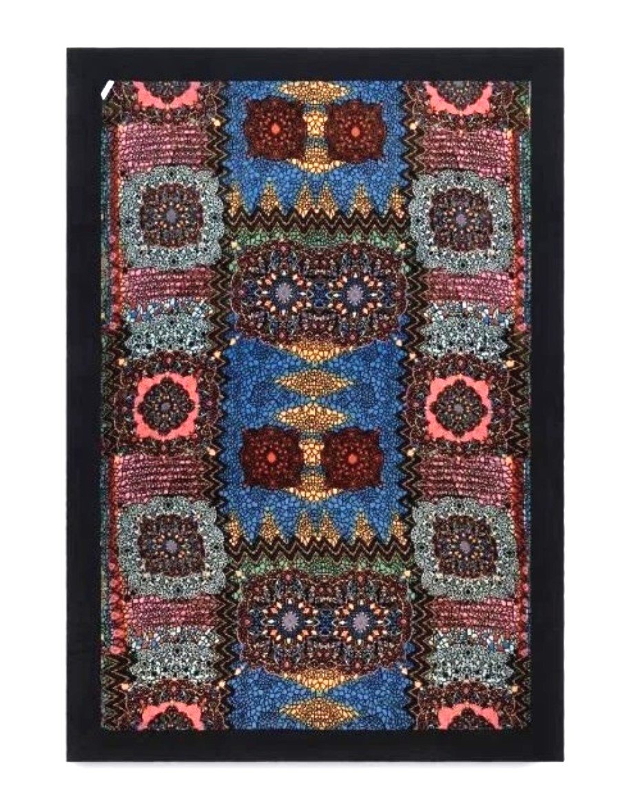 New Johnny Was Silk Velvet & Knit Stained Glass Biya 50x70 Throw Blanket #129756
