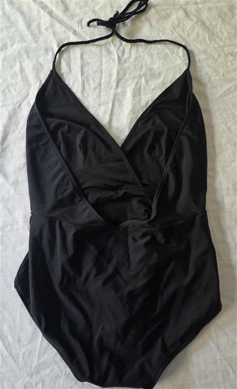 NWOT Rachel Pally S Braided Halter Maillot 1pc Swimsuit Black 129824