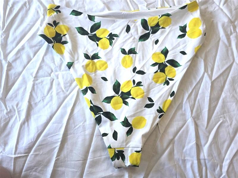 NWT Aqua Swim Lemons M High-Waisted Bikini Swim Bottom 130298