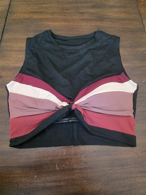 NWOT Robin Piccone M Billie Crop Bikini Swim Top 130628