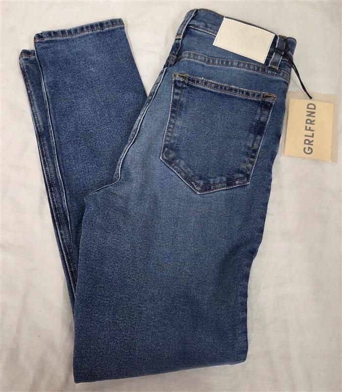 NWT GRLFRND 27 The Piper Super High Rise Stretch Slim Jeans Button Fly 131272