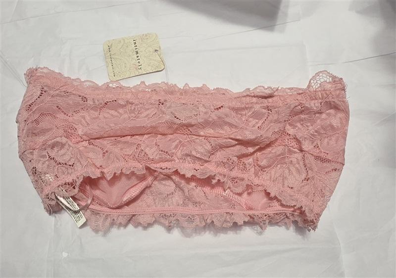 NWT Intimately Free People XS Lace Bandeau Bralette Bra Pink 131325