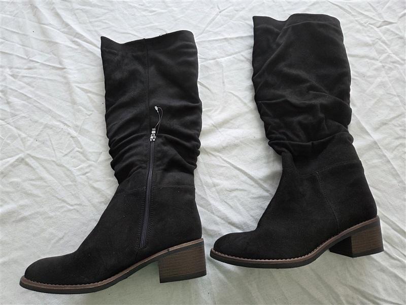 NWOT Olivia Miller 10 Faux Suede Slouch Knee Boot Black 131738