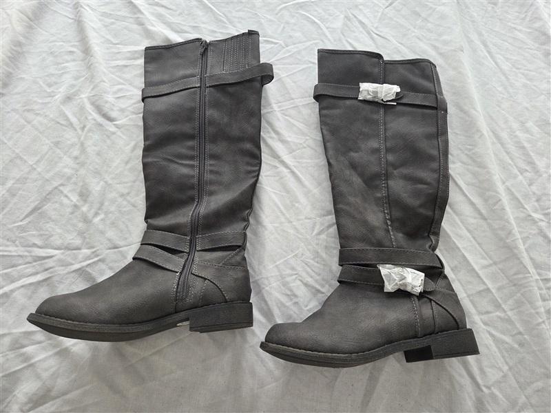 NWOT Shoedazzle 5.5 LaToya Equestrian Moto Strap Boots Black 131797