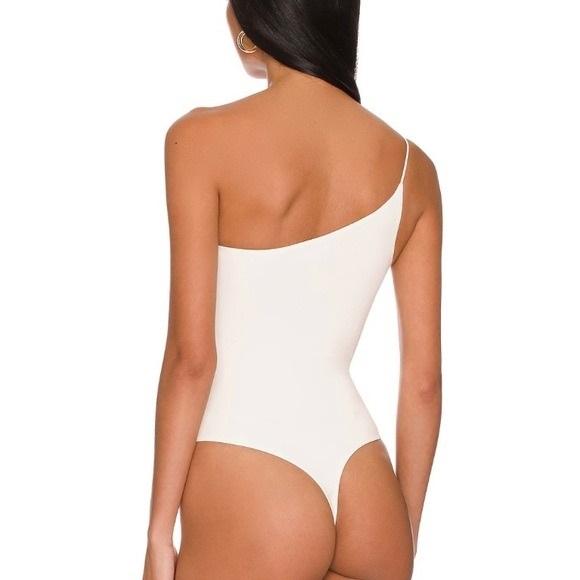 NWT Good American 2 or M 90s Good Touch One Shoulder Black Thong Bodysuit 132560