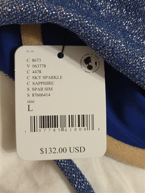NWT FP Movement Montce LG Underwire Bikini Swim Top Blue Sparkle 133007