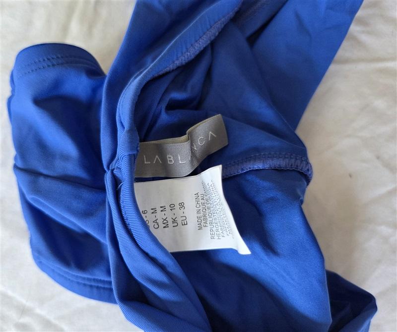 NWT La Blanca 6 Blue CBU Banded Bikini Swim Bottom 133078