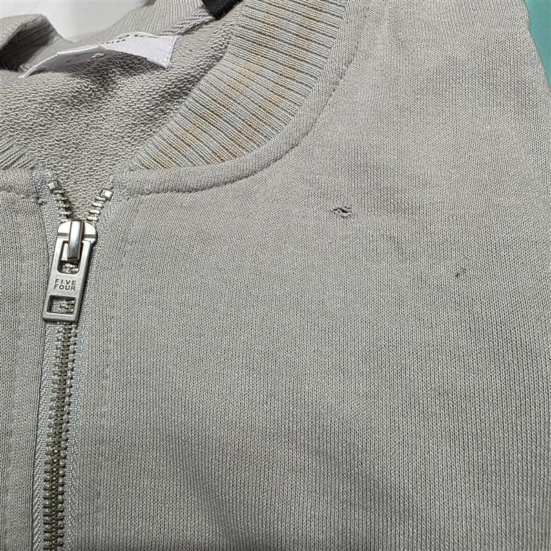 NWTD Five Four LG Kostis Gray Bomber Jacket Zip Up Cotton 133259