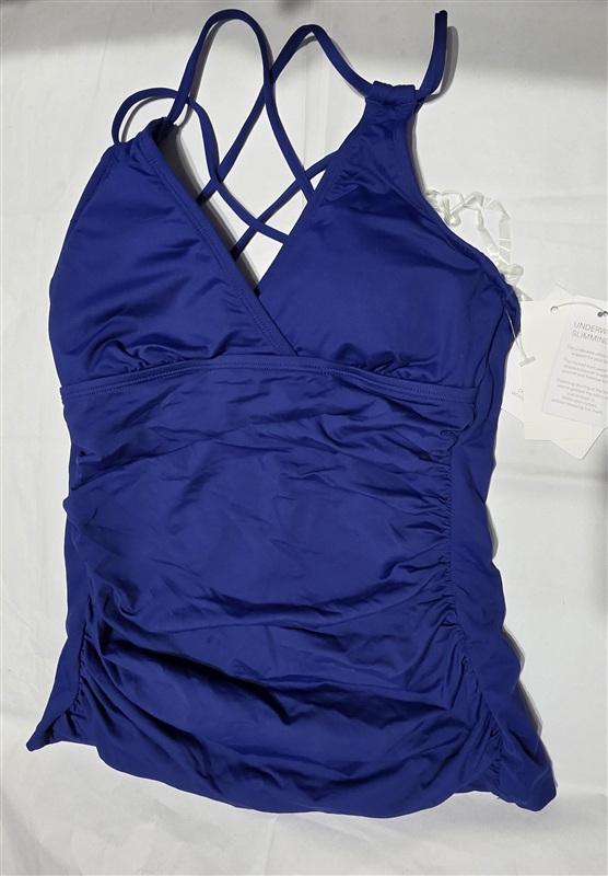 NWT La Blanca 2 Island Goddess Blue Tankini Swim Top 130014