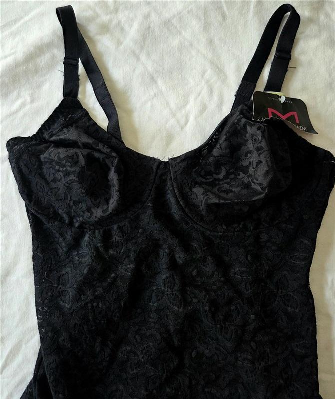 NWT Maidenform 38B Firm Control Lace Body Shaper 3008 Black 133327