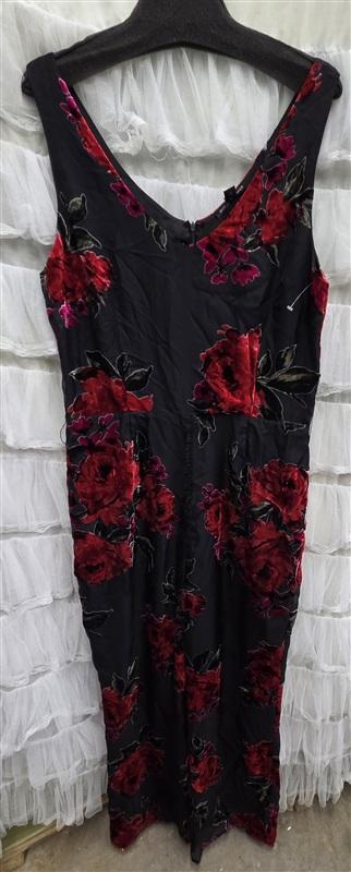 NWT Boston Proper 14 Red Roses Burn Out Velvet V Neck Tank Jumpsuit 134035