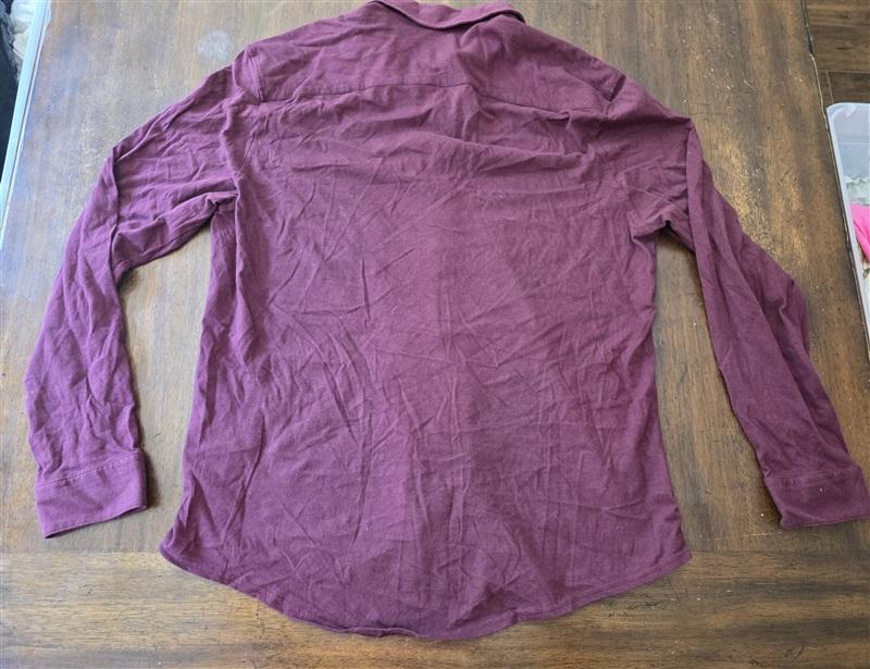 NWT A-Frame XL Slim Cotton Knit Oxford Shirt LS Button Up Wine 134281