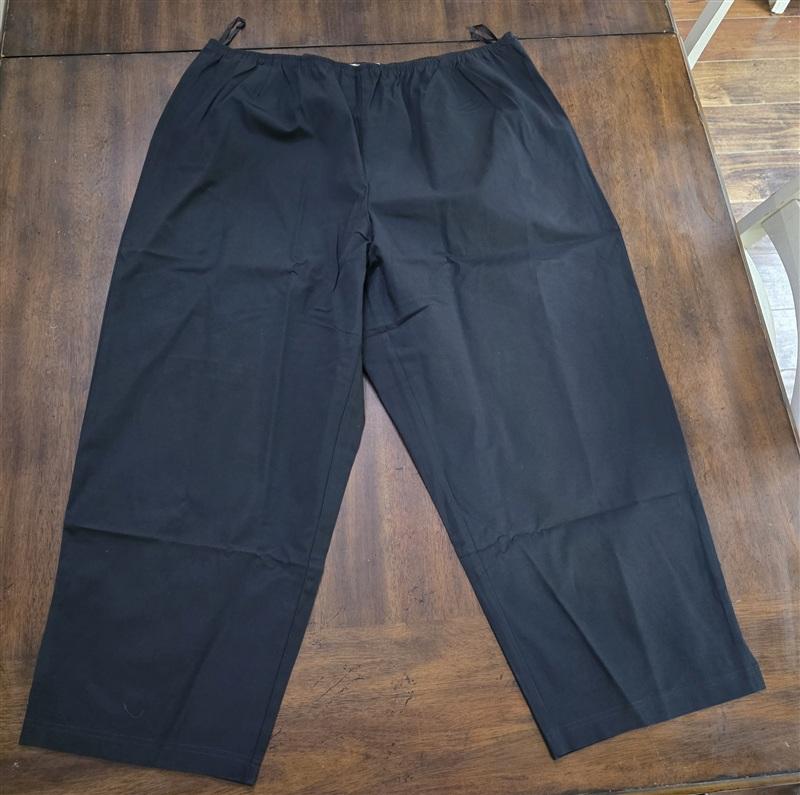 NWT Eileen Fisher 3X Black Pull On Side Zip Slim Ankle Pants 134286
