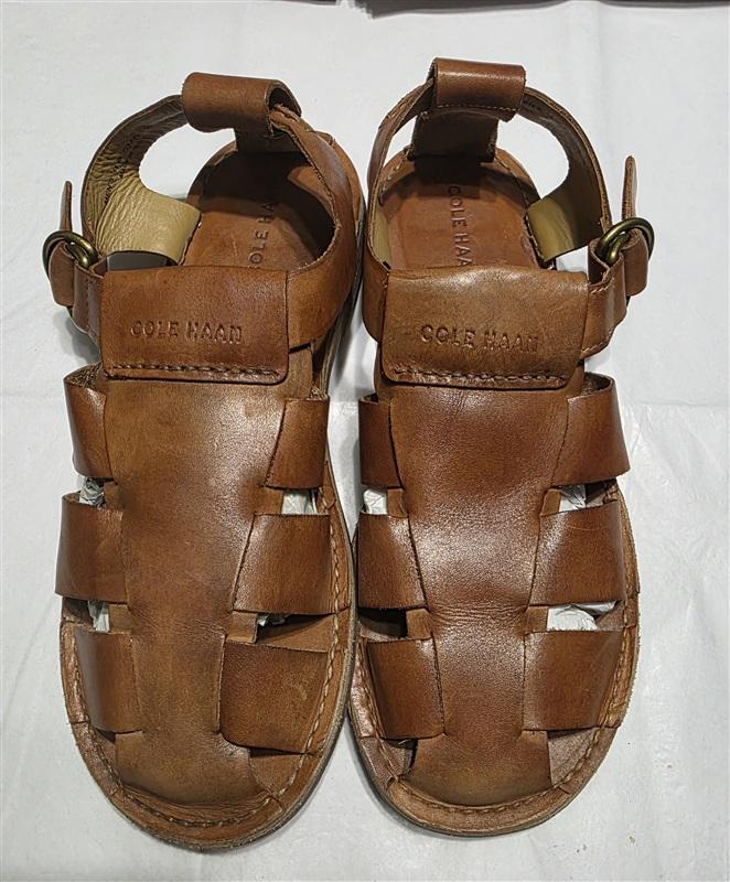 PO Cole Haan 11 Men's Huarache Fisherman's Leather Brown Sandals 134432