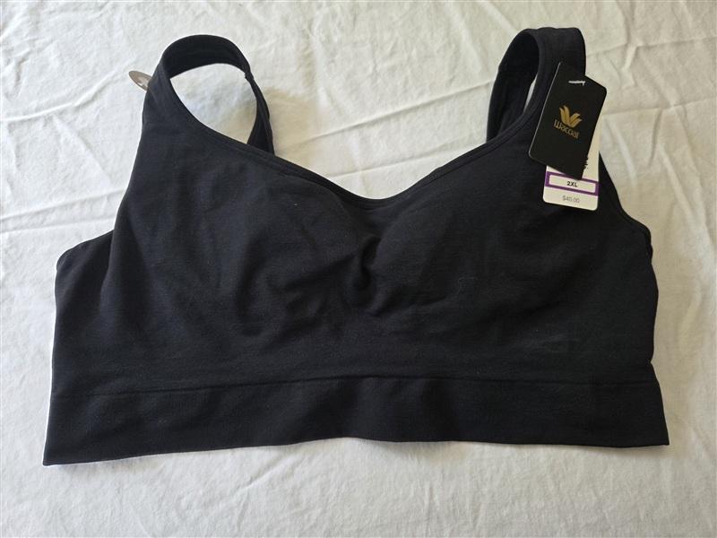 NWT Wacoal 2X Feeling Flexible Bralette 835332 Black Light Padding 134649