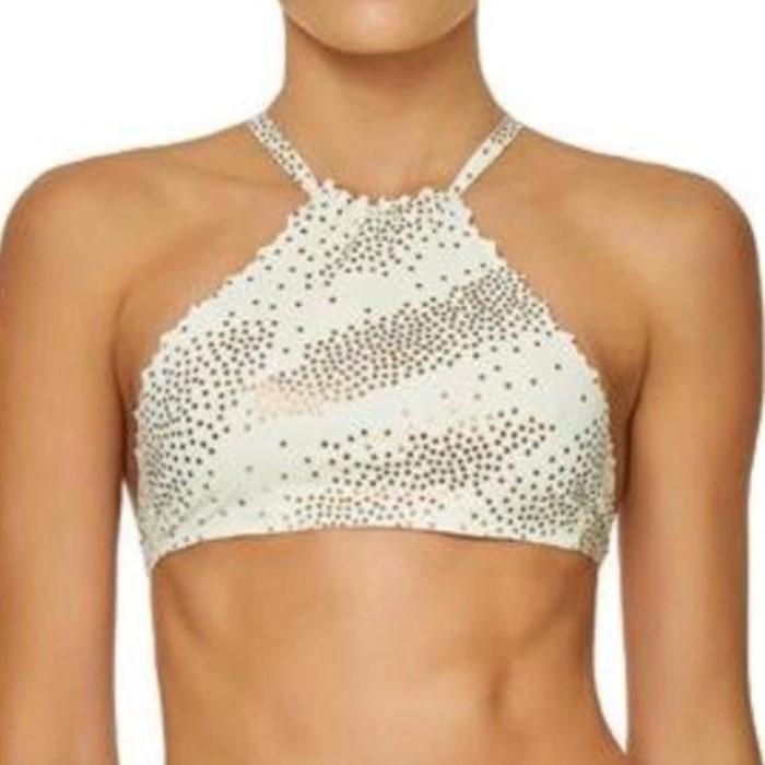 NWT Pilyq S City Stars Reversible Seamless Hi-Neck Bikini Top & Bottoms 134680