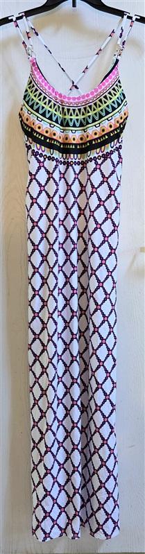 NWT Trina Turk S Kon Tiki Maxi Dress Criss Cross Dual Shoulder Straps 135329