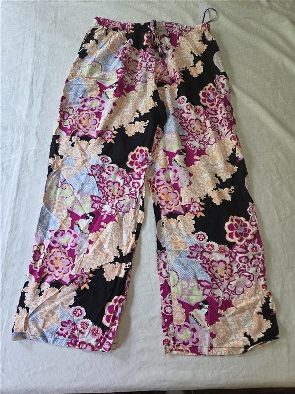 NWT Natori S Geisha Garden Pajama V Neck Top Pull On Bottom 135710