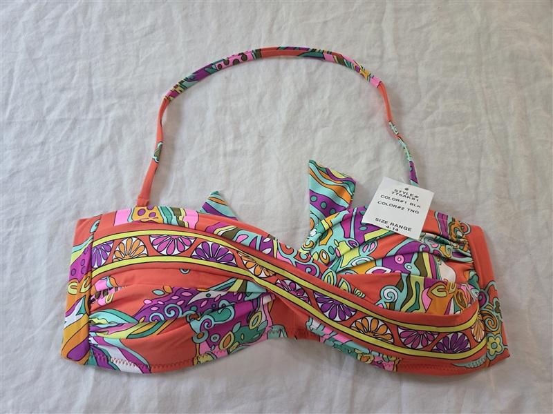 NWT Trina Turk 6 Sea Garden Bandeau Bikini Swim Top 131663